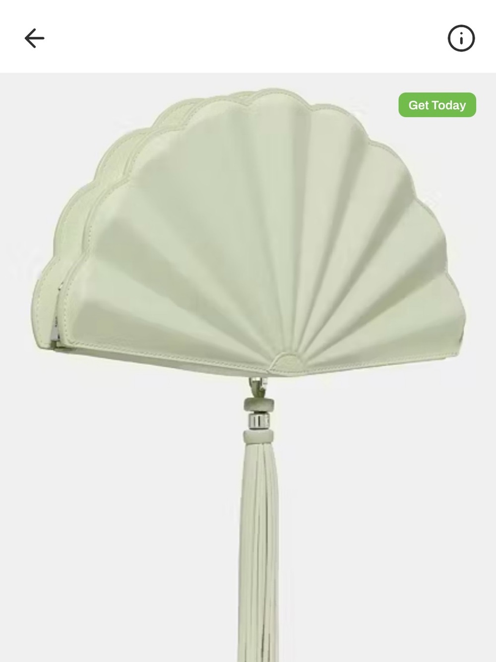 kate spade Fan-Shaped Tassel Clutch in Pale Green - Picture 3 of 6